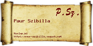 Paur Szibilla névjegykártya